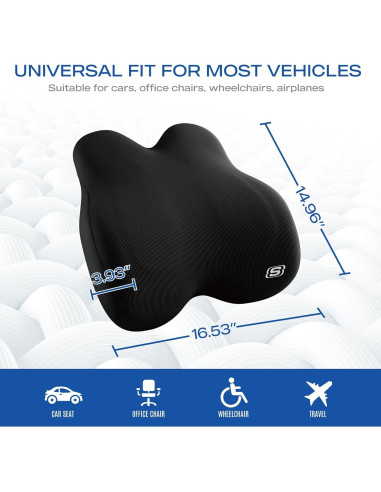 Almohada Lumbar Espuma con Memoria Skechers Negro 41x23cm