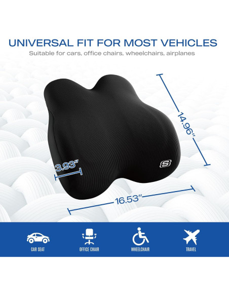 Almohada Lumbar Espuma con Memoria Skechers Negro 41x23cm