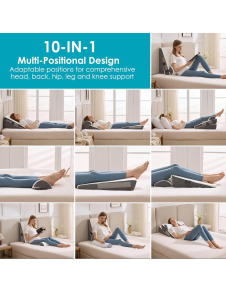 Juego de 3 Almohadas en Cuña Ajustables WGAKCED - Alivio Reflujo Juego de 3 Almohadas en Cuña Ajustables WGAKCED - Alivio Reflujo