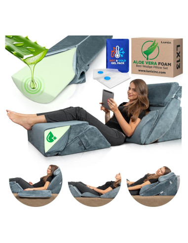 Conjunto de 6 almohadas ortopédicas Lunix LX13, espuma viscoelástica