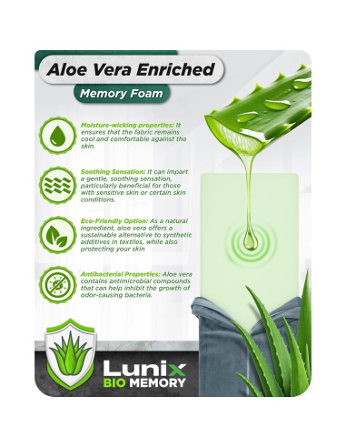 Conjunto de 6 almohadas ortopédicas Lunix LX13, espuma viscoelástica