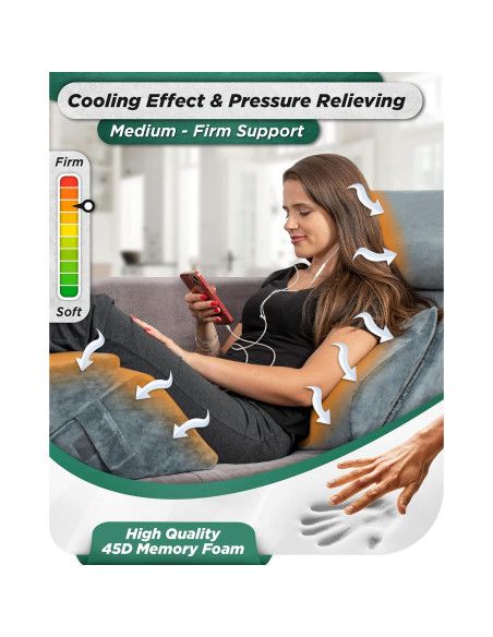 Conjunto de 6 almohadas ortopédicas Lunix LX13, espuma viscoelástica Conjunto de 6 almohadas ortopédicas Lunix LX13, espuma viscoelástica