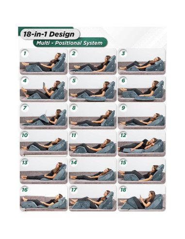 Conjunto de 6 almohadas ortopédicas Lunix LX13, espuma viscoelástica