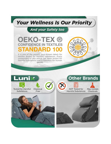 Conjunto de 6 almohadas ortopédicas Lunix LX13, espuma viscoelástica