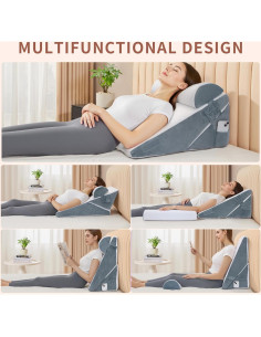 Juego de Almohadas en Cuña Ajustable VMFKPNR 3 Piezas 22.86-30.48 cm 2