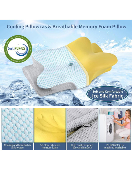 Almohada Cervical Ergonómica Bespillow - Espuma de Memoria 62.7x37.1cm