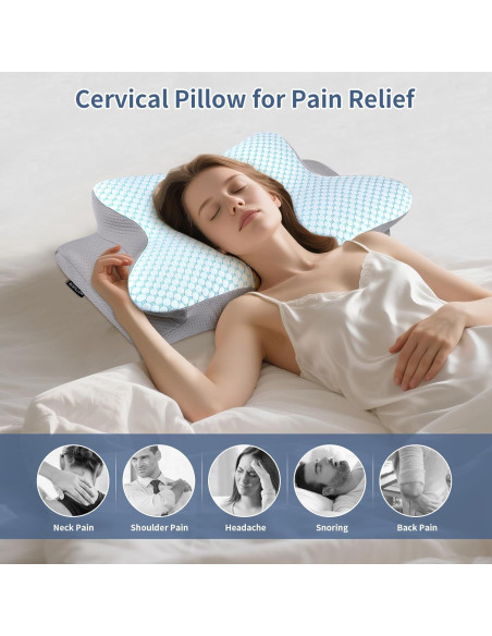 Almohada Cervical Ergonómica Bespillow - Espuma de Memoria 62.7x37.1cm