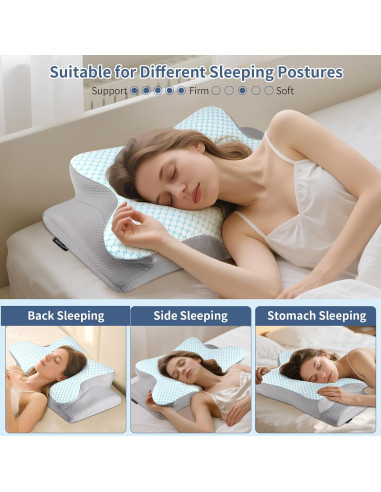 Almohada Cervical Ergonómica Bespillow - Espuma de Memoria 62.7x37.1cm