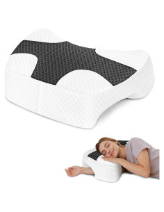 Almohada Ergonómica EliteGuard con Agujero para Brazo - Gris
