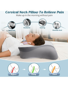 Almohada Cervical Crisgo Ergonómica Espuma Viscoelástica 69x42cm 2