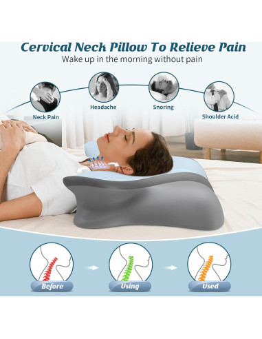 Almohada Cervical Crisgo - Espuma Viscoelástica Refrigerante 69x42cm