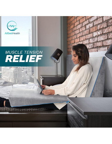 Cojín en Cuña Ajustable AllSett Health - Espuma Viscoelástica 3 en 1