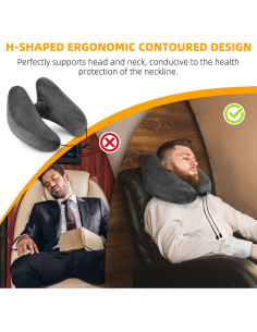 Almohada Inflable de Viaje Rewondah para Cuello - Gris Oscuro 2