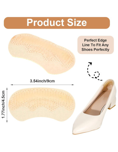 4 Pares Almohadillas de Talón YBEATY Gel Suave Antideslizantes