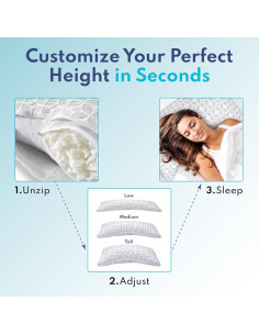 Almohada Ajustable de Espuma Memoria Blissy Rey Enfriamiento 2