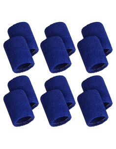 12 Muñequera Deportiva Absorbente Ywmigl Azul 8x8 cm