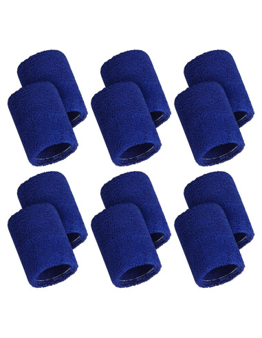 12 Muñequera Deportiva Absorbente Ywmigl Azul 8x8 cm