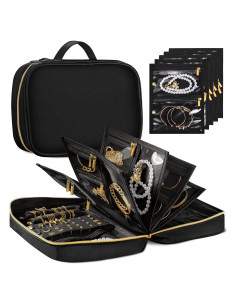Organizador de Joyas de Viaje KPWEPK Negro - Estuche Portátil