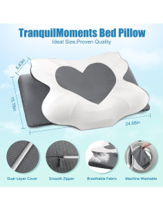 Almohada Cervical Ergonómica TranquilMoments Queen Gris 2