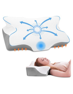 Cojín Cervical Anvo Firme Reina Espuma Viscoelástica Crema