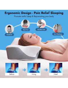 Cojín Cervical Anvo Firme Reina Espuma Viscoelástica Crema 2