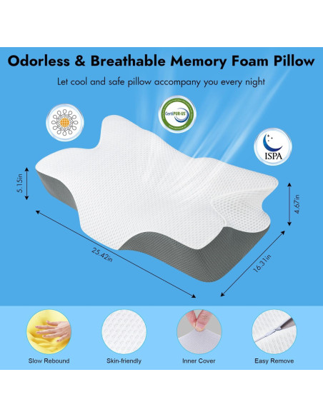 Cojín Cervical Anvo Firme Reina Espuma Viscoelástica Crema