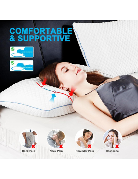 Juego de 2 Almohadas Queen VVZ Espuma Viscoelástica Refrigerante