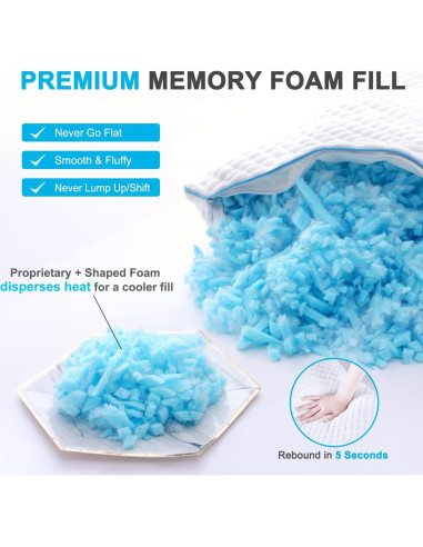 Juego de 2 Almohadas Queen VVZ Espuma Viscoelástica Refrigerante