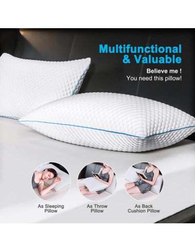 Juego de 2 Almohadas Queen VVZ Espuma Viscoelástica Refrigerante