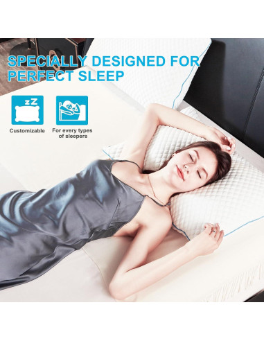 Juego de 2 Almohadas Queen VVZ Espuma Viscoelástica Refrigerante