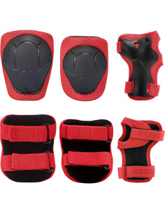 Set de Rodilleras y Codilleras CKE para Niños 3 en 1 Rojo 2