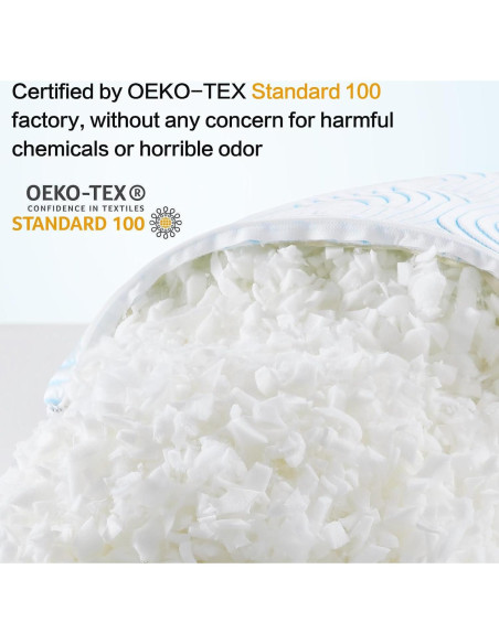 Cojines de Cama VONPURE Queen Espuma Viscoelástica 2 Piezas