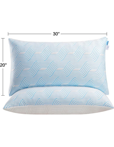 Cojines de Cama VONPURE Queen Espuma Viscoelástica 2 Piezas