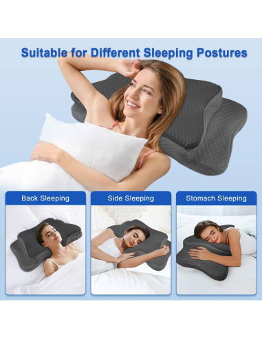 Almohada Cervical Ergonómica QIUBABYO Espuma Viscoelástica