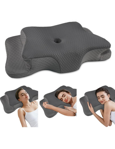 Almohada Cervical Ergonómica QIUBABYO Espuma Viscoelástica