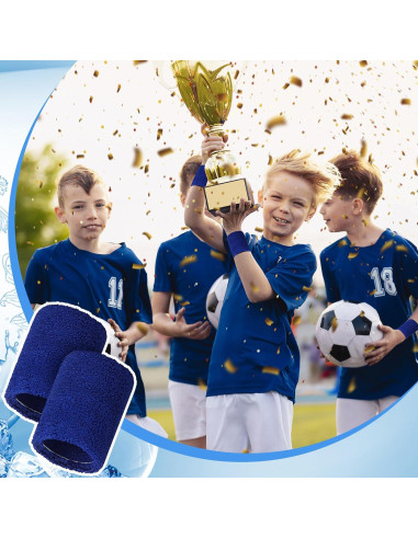 12 Muñequera Deportiva Absorbente Ywmigl Azul 8x8 cm