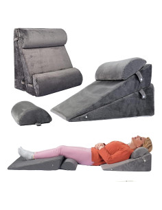 Juego de Almohadas en Cuña Ajustables WDBBYL 4 Piezas Espuma de Memoria