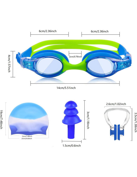 Set de Natación para Niños: Gorro y Gafas Antivaho 3-14 Años