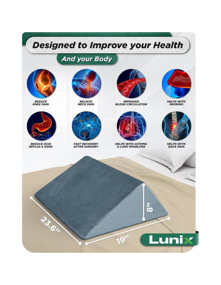 Almohada Wedge Ortopédica Lunix LX14 Espuma de Memoria 1pc Almohada Wedge Ortopédica Lunix LX14 Espuma de Memoria 1pc