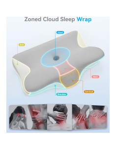 Almohada Cervical Restnature Espuma de Memoria Gris 60x42cm 2