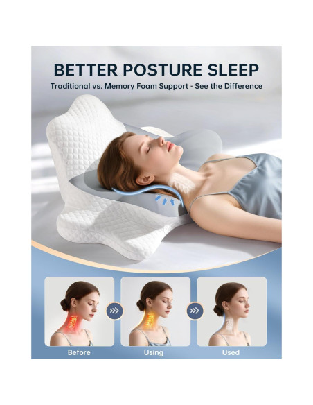 Almohada Ergonómica LeArex JK318 de Espuma Memoria Ajustable