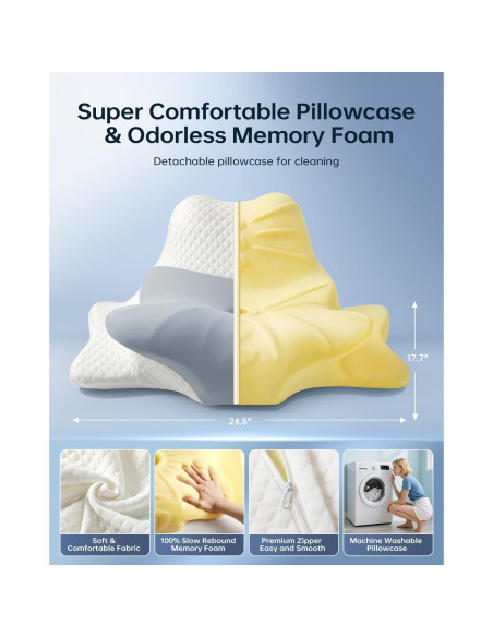 Almohada Ergonómica LeArex JK318 de Espuma Memoria Ajustable