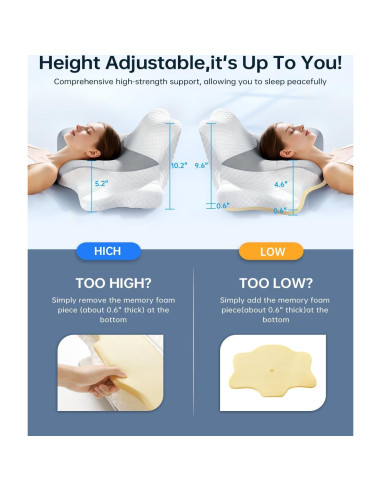 Almohada Ergonómica LeArex JK318 de Espuma Memoria Ajustable