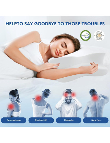 Almohada Cervical Ergonómica SUFOR Espuma Viscoelástica 1.36kg