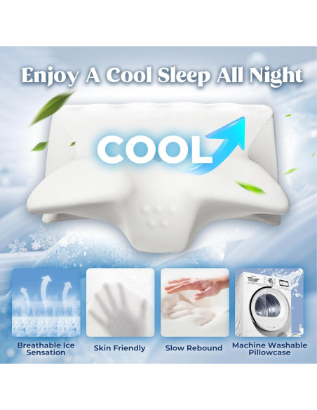 Almohada Cervical Ergonómica BEDCOOL Reina Espuma Viscoelástica Almohada Cervical Ergonómica BEDCOOL Reina Espuma Viscoelástica