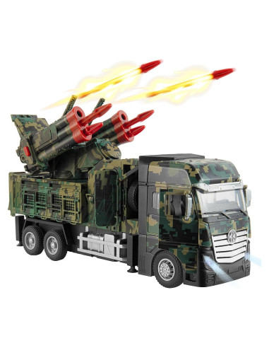 Camión Militar de Juguete HK con 6 Misiles y Luz
