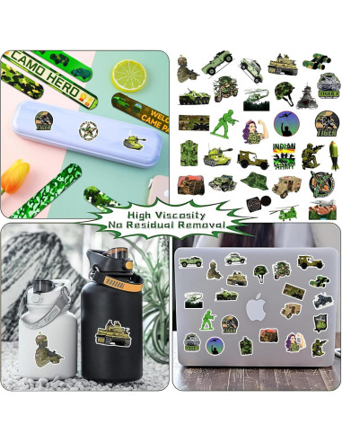 74PCS Fiesta Temática Militar: 24 Pulseras y 50 Calcomanías