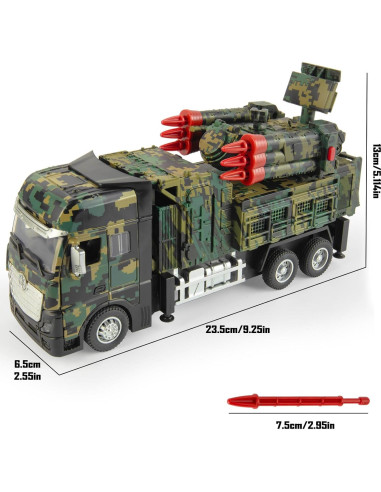Camión Militar de Juguete HK con 6 Misiles y Luz