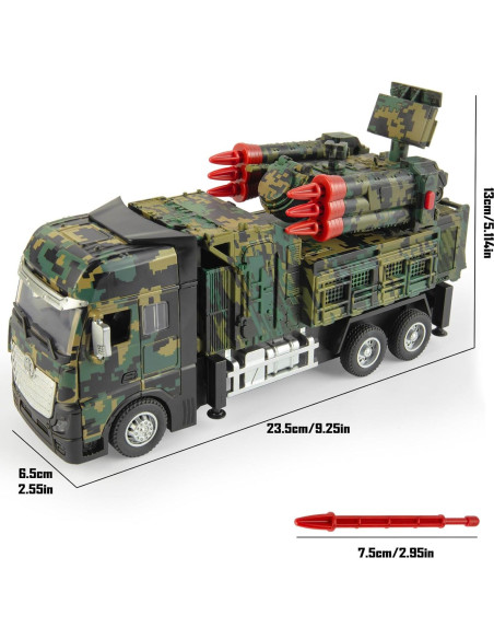 Camión Militar de Juguete HK con 6 Misiles y Luz