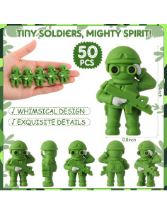Figuras de Acción Soldados de Juguete Weysat 50 Pcs Verde 2